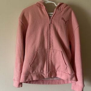Puma Pink Girls' Sherpa lined Zip-Up Hoodie
